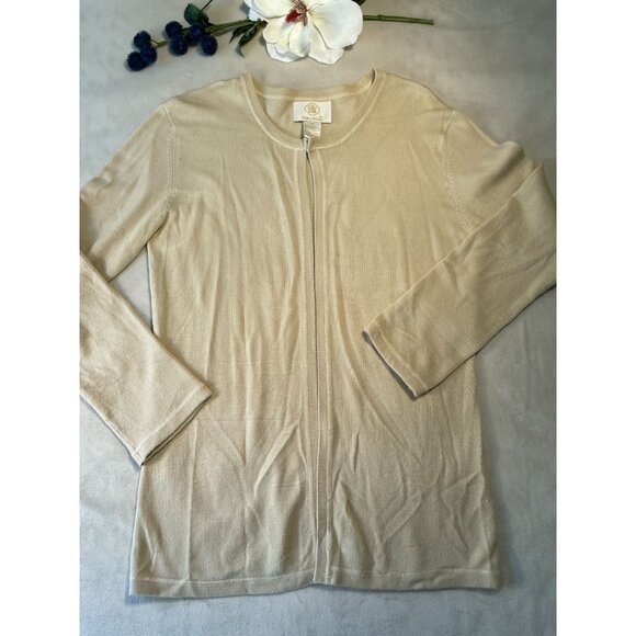 Vera Wang Long Sleeve Open Cardigan Sweater M Soft Classiccore - Picture 1 of 7